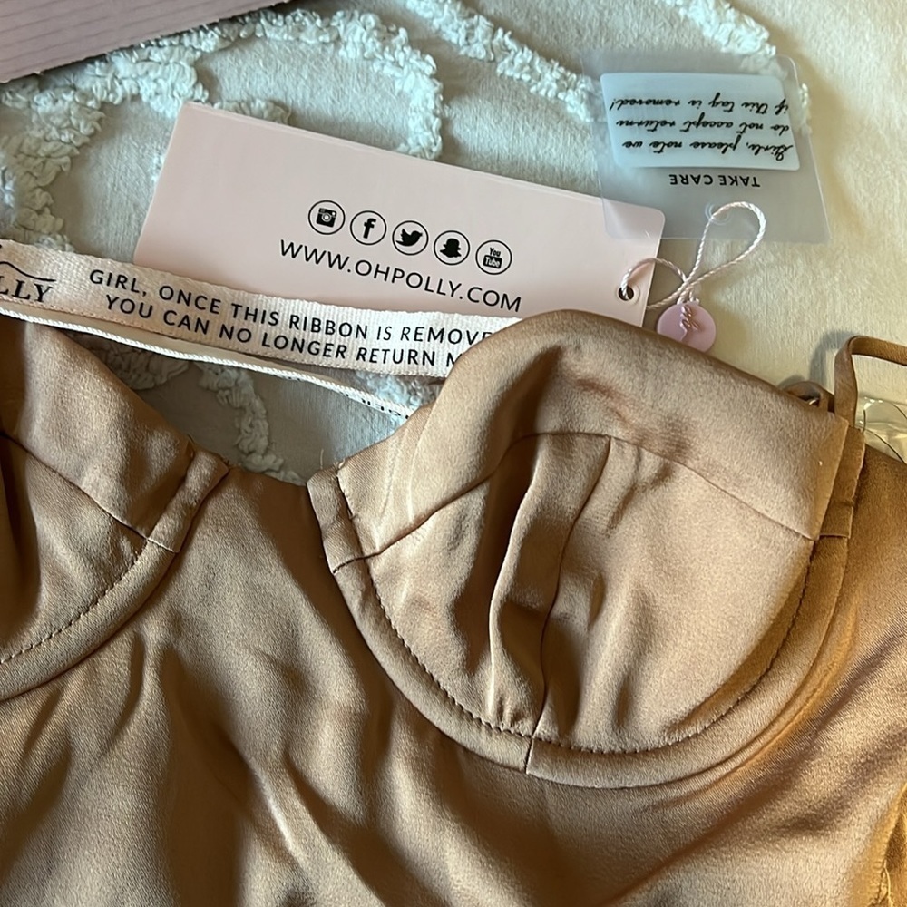 Oh Polly Geneva dress in Beige NWT - Picture 3 of 7